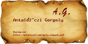 Antalóczi Gergely névjegykártya